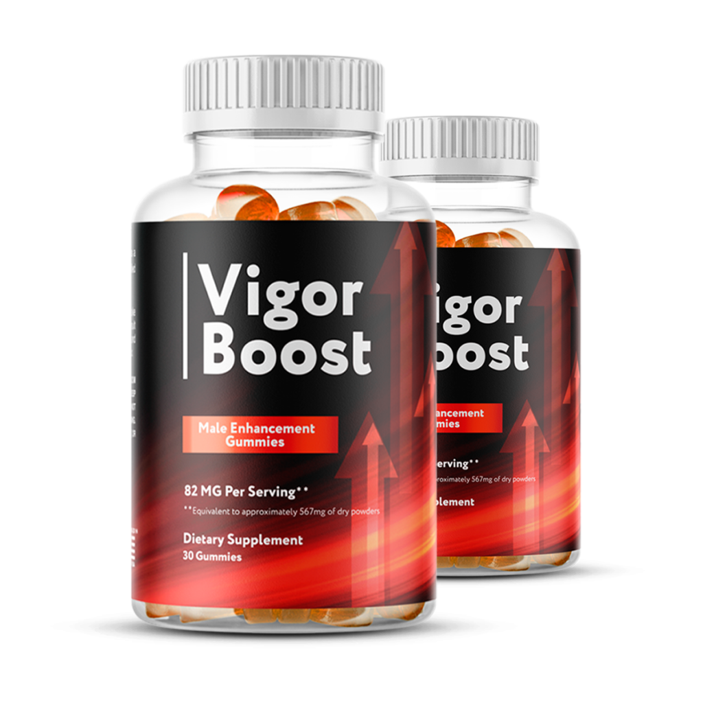 Two bottles of the Vigor Boost supplement displayed as a 2‑bottle kit, highlighting the product’s main offer and reinforcing trust and visibility for the Vigor Boost formula